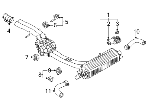 2025 Audi SQ7 Tailpipe Diagram for 4M0-253-681-CA