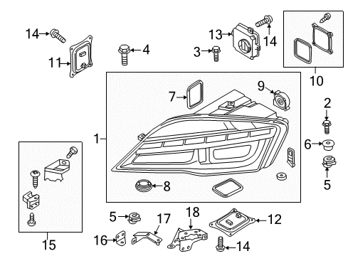 2015 Audi R8 Repair Kit Diagram for 420-998-122