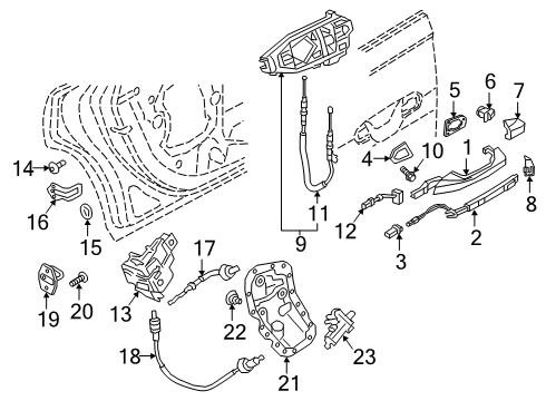 2023 Audi RS Q8 Rear Door Diagram