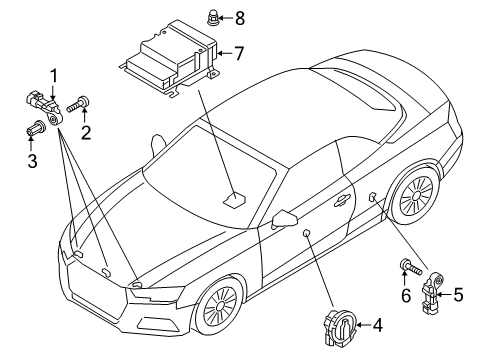2024 Audi S5 Air Bag Components Diagram 3