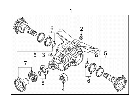 2021 Audi A8 Quattro Axle & Differential - Rear Diagram