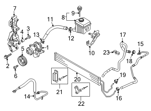 2010 Audi Q7 P/S Pump & Hoses Diagram