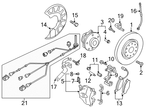 2015 Audi Q3 Brake Components Diagram