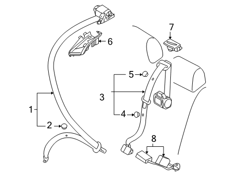 2011 Audi A3 Quattro Rear Seat Belts Diagram