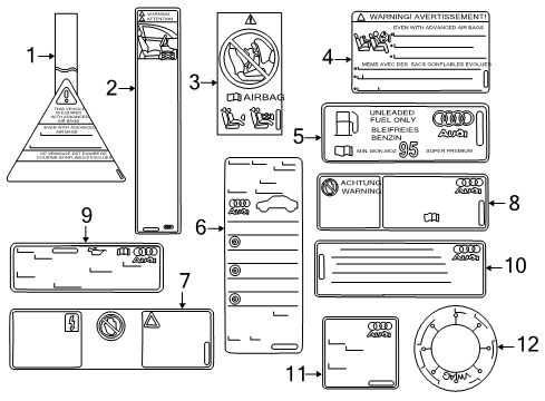 2015 Audi A7 Quattro Information Labels