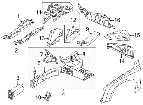 2013 Audi S8 Structural Components & Rails