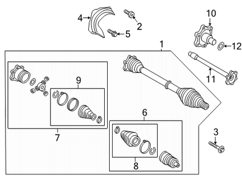 2021 Audi SQ7 Outer Joint Assembly Diagram for 4KE-498-099-A