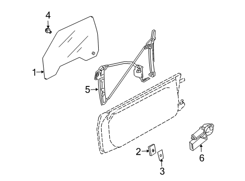 2009 Audi A4 Glass - Door Diagram