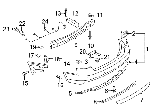 2011 Audi A5 Bumper & Components - Rear Diagram