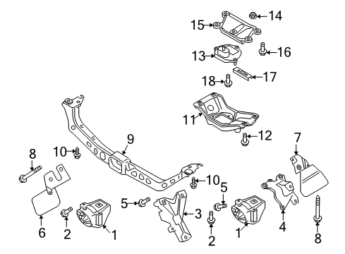 2010 Audi S5 Engine & Trans Mounting Diagram