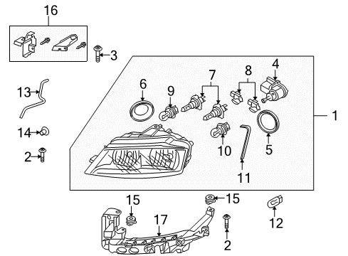 2013 Audi A3 Headlamps Diagram