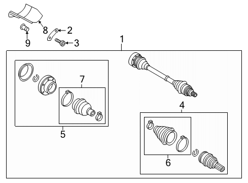 2017 Audi TTS Quattro Drive Axles - Front Diagram