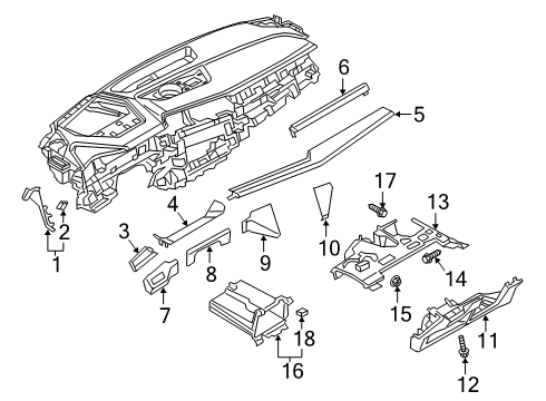 2019 Audi e-tron Quattro Instrument Panel Components Diagram