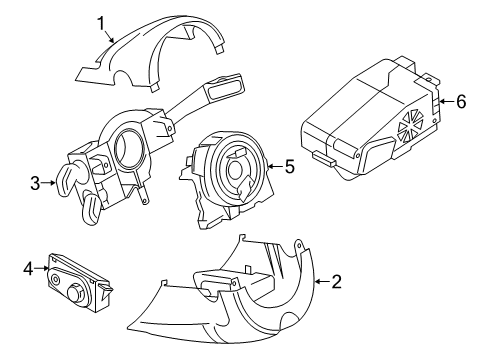 2018 Audi RS7 Shroud, Switches & Levers Diagram
