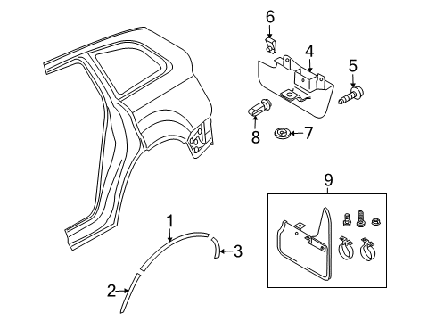 2009 Audi Q7 Wheel Opening Molding Diagram for 4L0-853-817-B-GRU