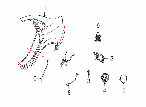 2004 Audi A4 Fuel Door Diagram
