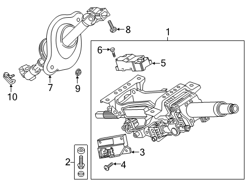 2020 Audi e-tron Sportback Steering Column Assembly Diagram