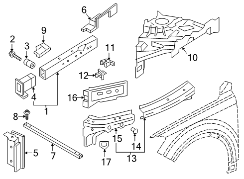 2024 Audi Q8 Structural Components & Rails