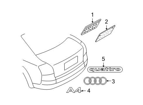 2006 Audi S4 Exterior Trim - Lift Gate Diagram