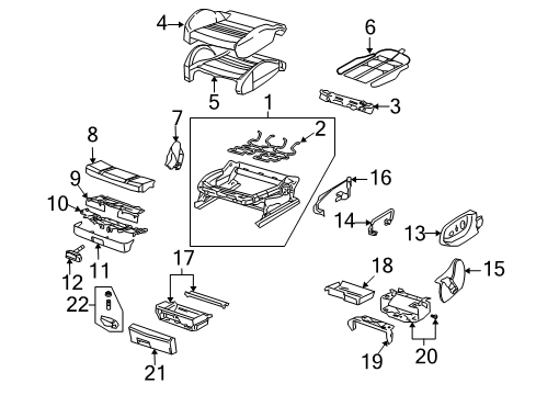 2003 Audi A4 Front Seat Components Diagram 2