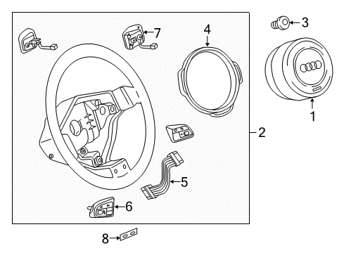 2016 Audi A5 Quattro Steering Wheel & Trim Diagram 4