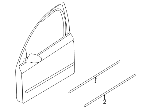 2003 Audi A4 Exterior Trim - Front Door Diagram