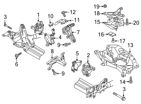 2014 Audi A6 Engine & Trans Mounting Diagram