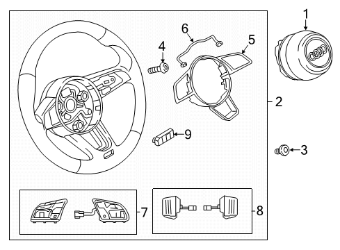 2019 Audi RS5 Sportback Steering Wheel & Trim Diagram 2