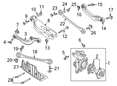 2025 Audi Q5 Rear Suspension Components Diagram