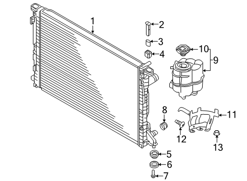 2018 Audi S5 Radiator & Components Diagram 4
