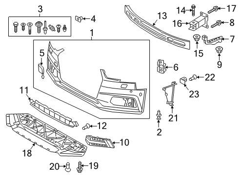2017 Audi A4 Bumper & Components - Front Diagram 2