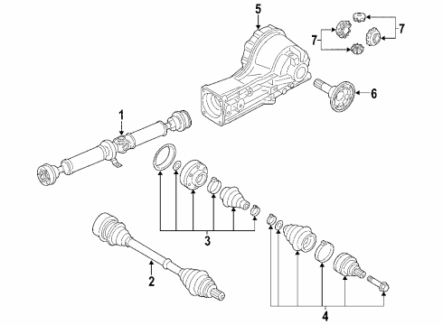 2004 Audi A4 Quattro Rear Axle Shafts & Joints - Driveline Diagram 2