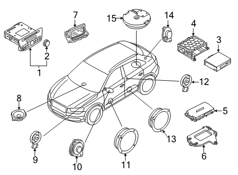 2017 Audi Q3 Rear Driver Speaker Diagram for 8U0-035-411-A