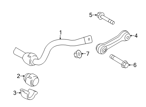 2012 Audi A7 Quattro Stabilizer Bar & Components Diagram 3