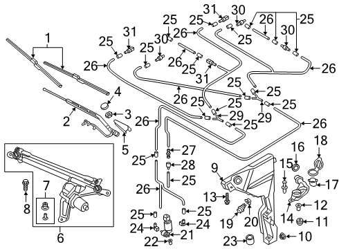 2021 Audi S8 Wiper & Washer Components Diagram