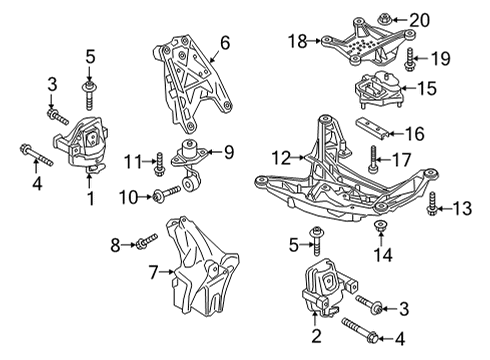 2021 Audi RS5 Engine & Trans Mounting Diagram