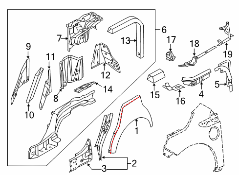 2013 Audi S8 Inner Structure - Quarter Panel