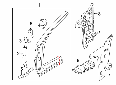 2012 Audi A8 Quattro Hinge Pillar