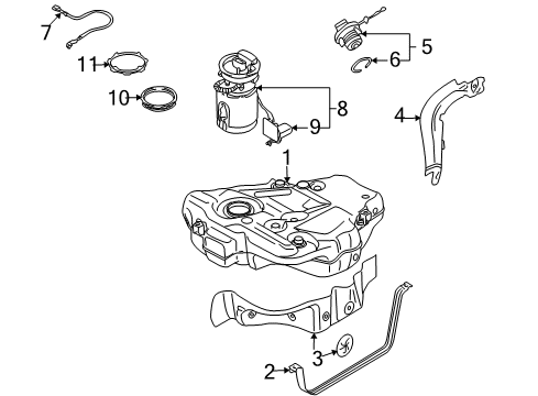 2013 Audi A3 Fuel Pump Assembly Diagram for 1K0-919-050-AB