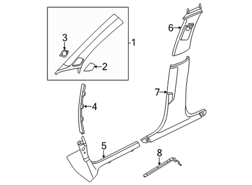 2024 Audi A3 Quattro Interior Trim - Pillars