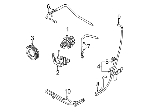 2003 Audi A6 Quattro P/S Pump & Hoses Diagram 3