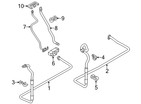 2013 Audi S8 Rear A/C Lines Diagram