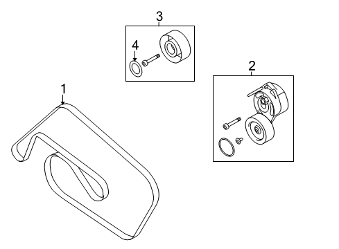 2009 Audi A4 Quattro Belts & Pulleys Diagram