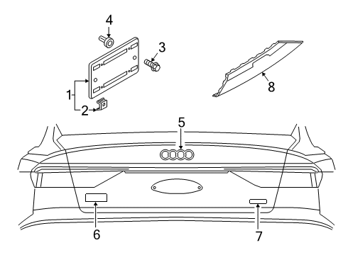 2025 Audi Q8 Name Plate Diagram for 4M8-853-740-C-5FQ