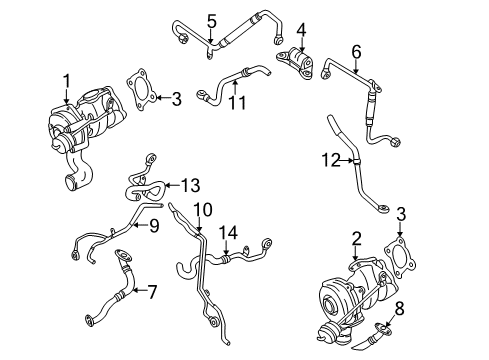 2000 Audi A4 Turbocharger & Components Diagram 2