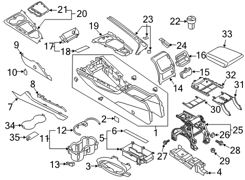 2024 Audi A5 Sportback Compartment Trim Diagram for 8W0-863-324-A-BA4