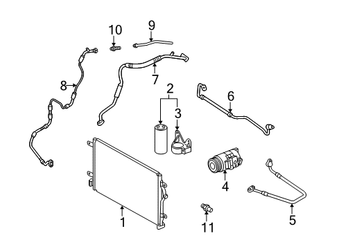 2002 Audi A4 Quattro A/C Condenser, Compressor & Lines Diagram