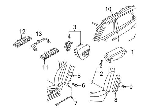 2020 Audi e-tron Sportback Supplemental Restraint System Diagram