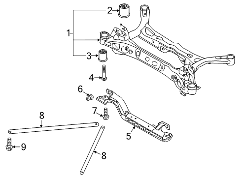 2017 Audi A3 Track Bar Diagram for 5Q7-806-491