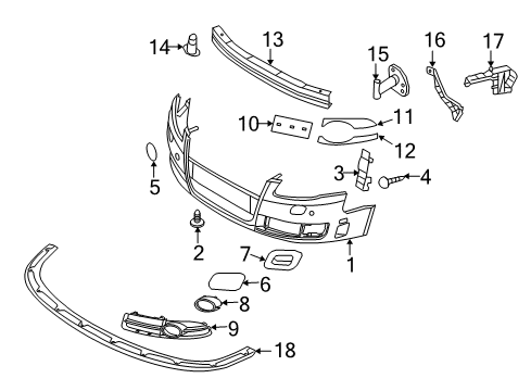 2009 Audi S4 Bumper & Components - Front Diagram